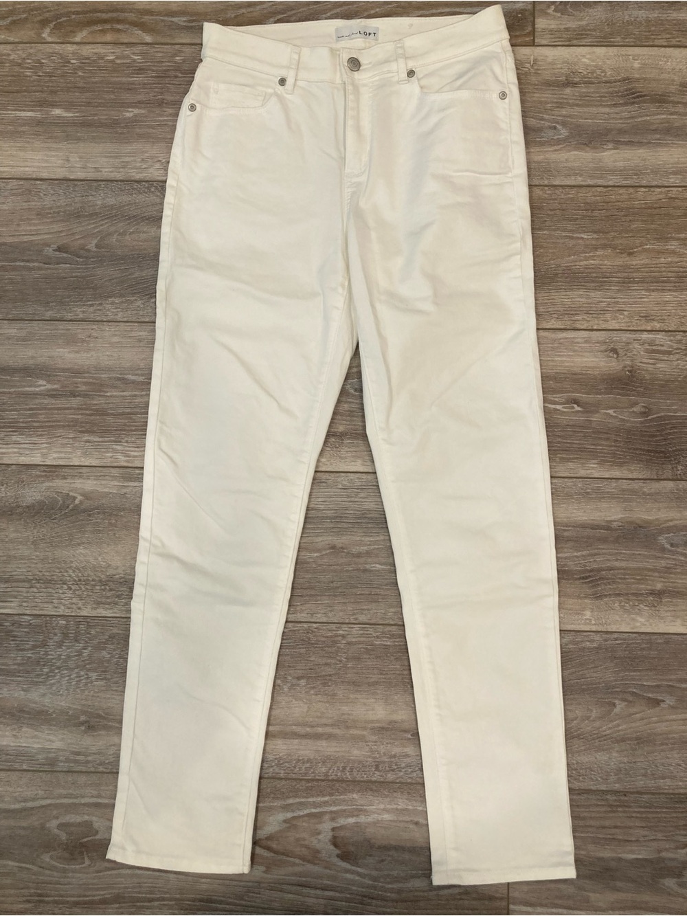 LOFT White High-Rise Slim Jeans